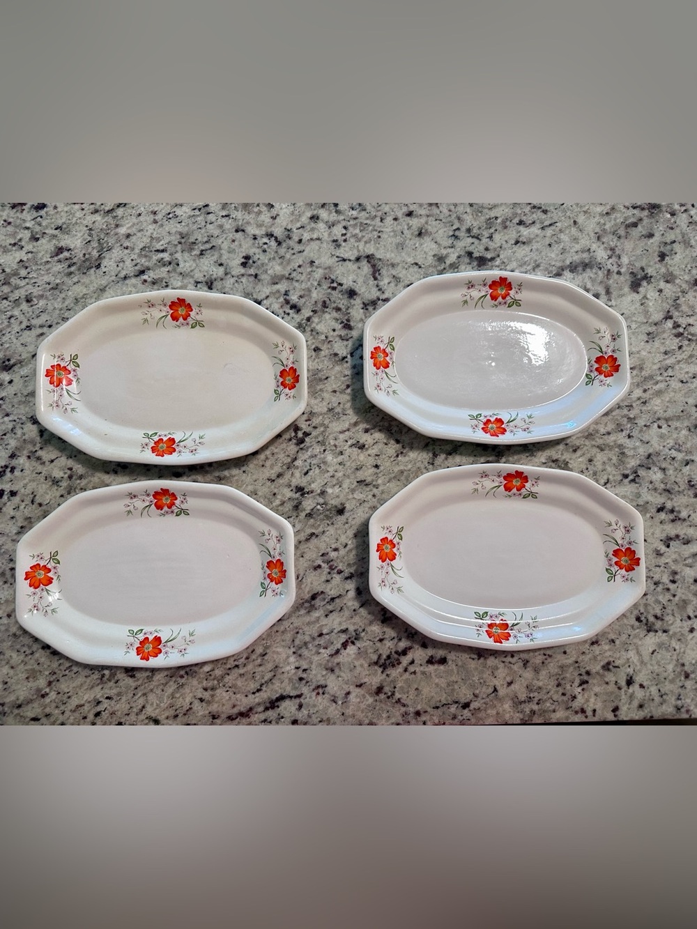 Vintage Frances Duckworth Floral Snack Plates Set of 4 Cottagecore